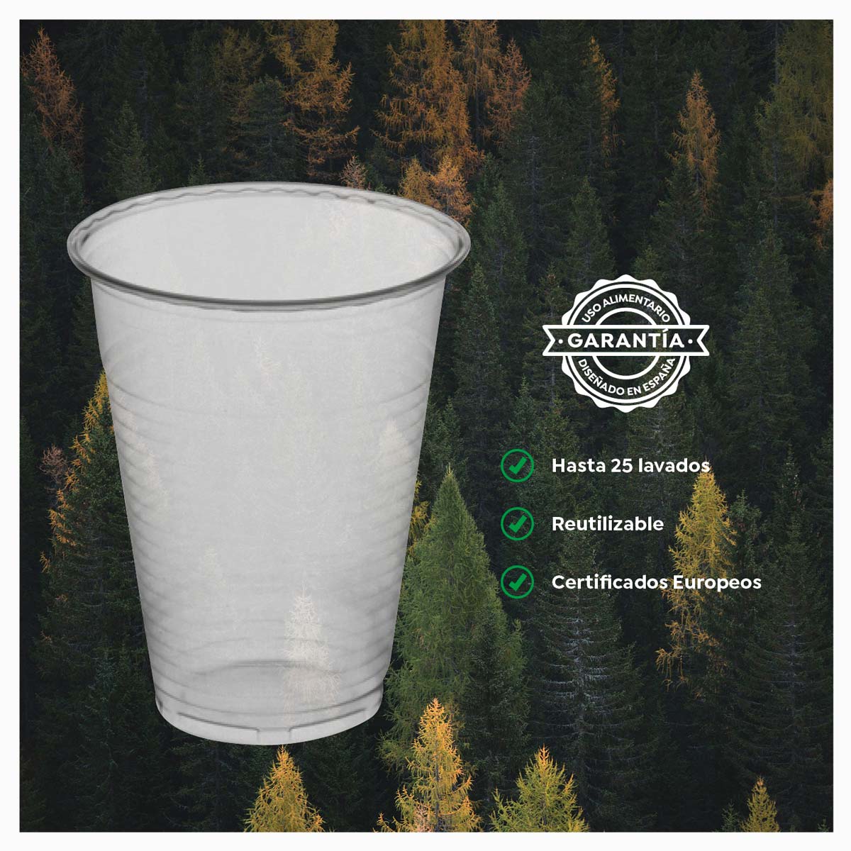 Vaso Irrompible Plástico PP Transparente 220cc 2700 uds