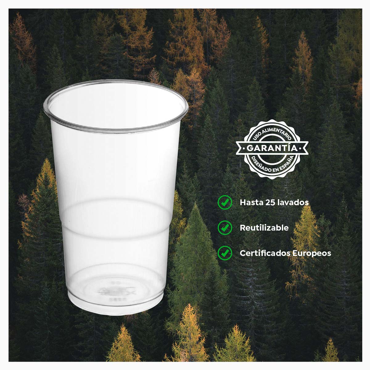 Vaso Irrompible Plástico PP Transparente 350cc 15 uds