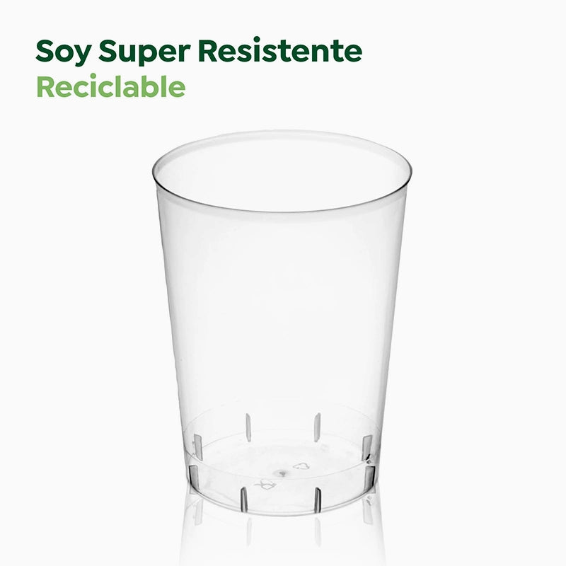 Vaso Sidra Irrompible Plástico Reutilizable PP Transparente 600cc 4 uds