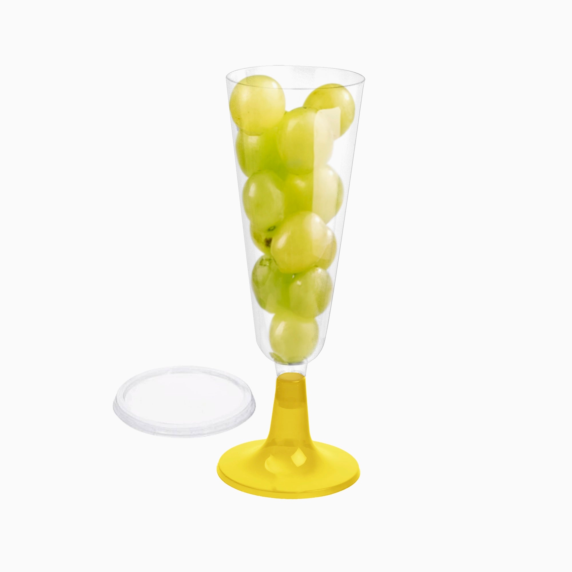 Copa Cava Plástico PS Reutilizable con Tapa 150 cc Oro (4 uds)