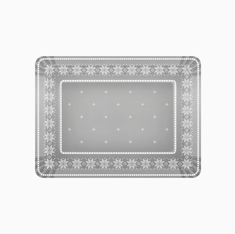 Bandeja Rectangular Navidad 25 x 34 cm Jacquard Plata (2 uds)