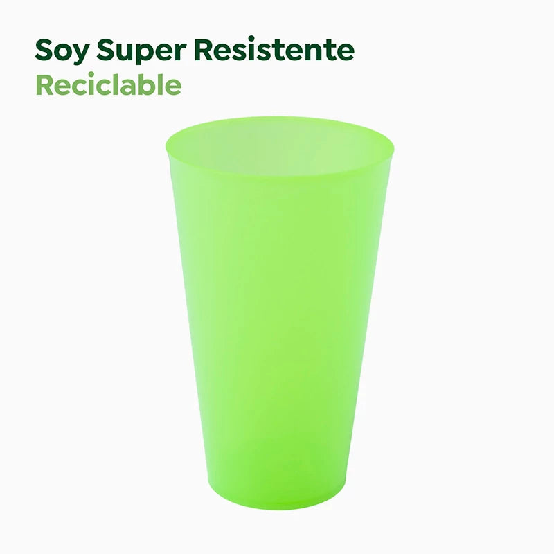 Vaso Cocktail Plástico PP Reutilizable 480 cc Verde