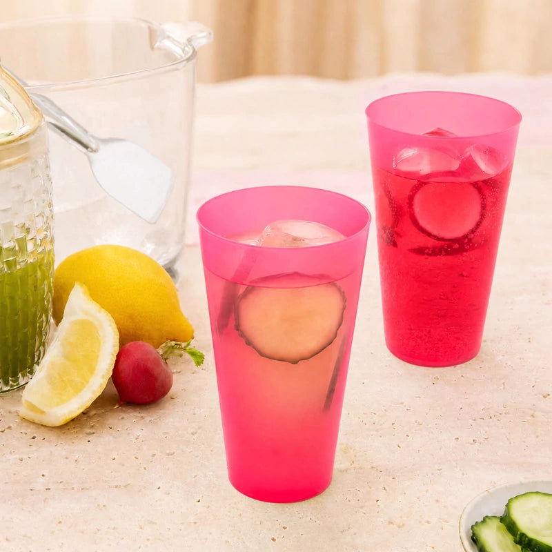 Vaso Cocktail Plástico PP Reutilizable 480 cc Rosa