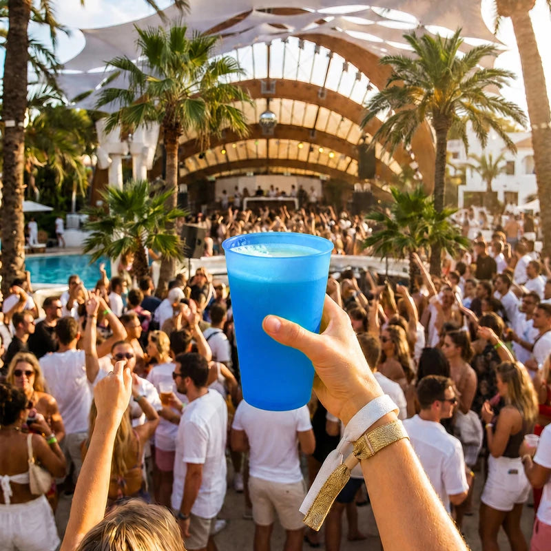 Vaso Cocktail Plástico PP Reutilizable 480 cc Azul