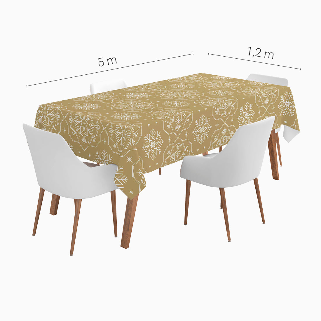 Rollo Mantel Papel Navidad 1.20 x 5 m Copo de Nieve Oro (1 ud)