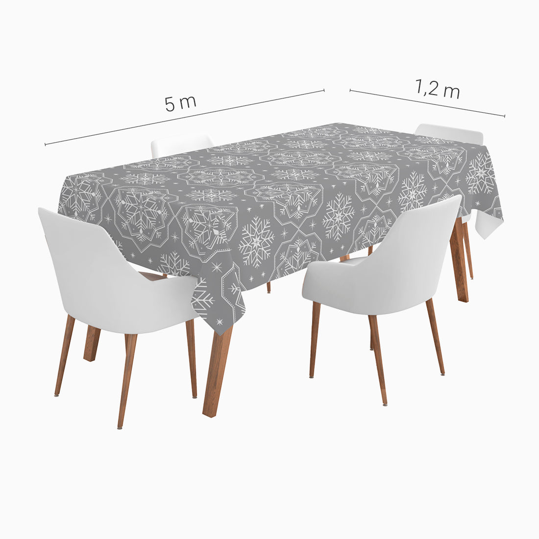 Rollo Mantel Papel Navidad 1.20 x 5 m  Copo de Nieve Plata (1 ud)