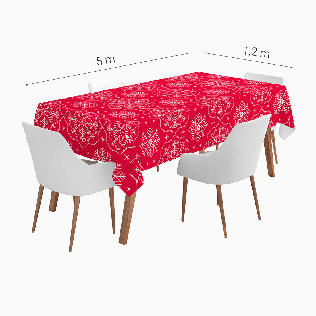 Rollo Mantel Papel Navidad 1.20 x 5 m Copo de Nieve Rojo (1 ud)