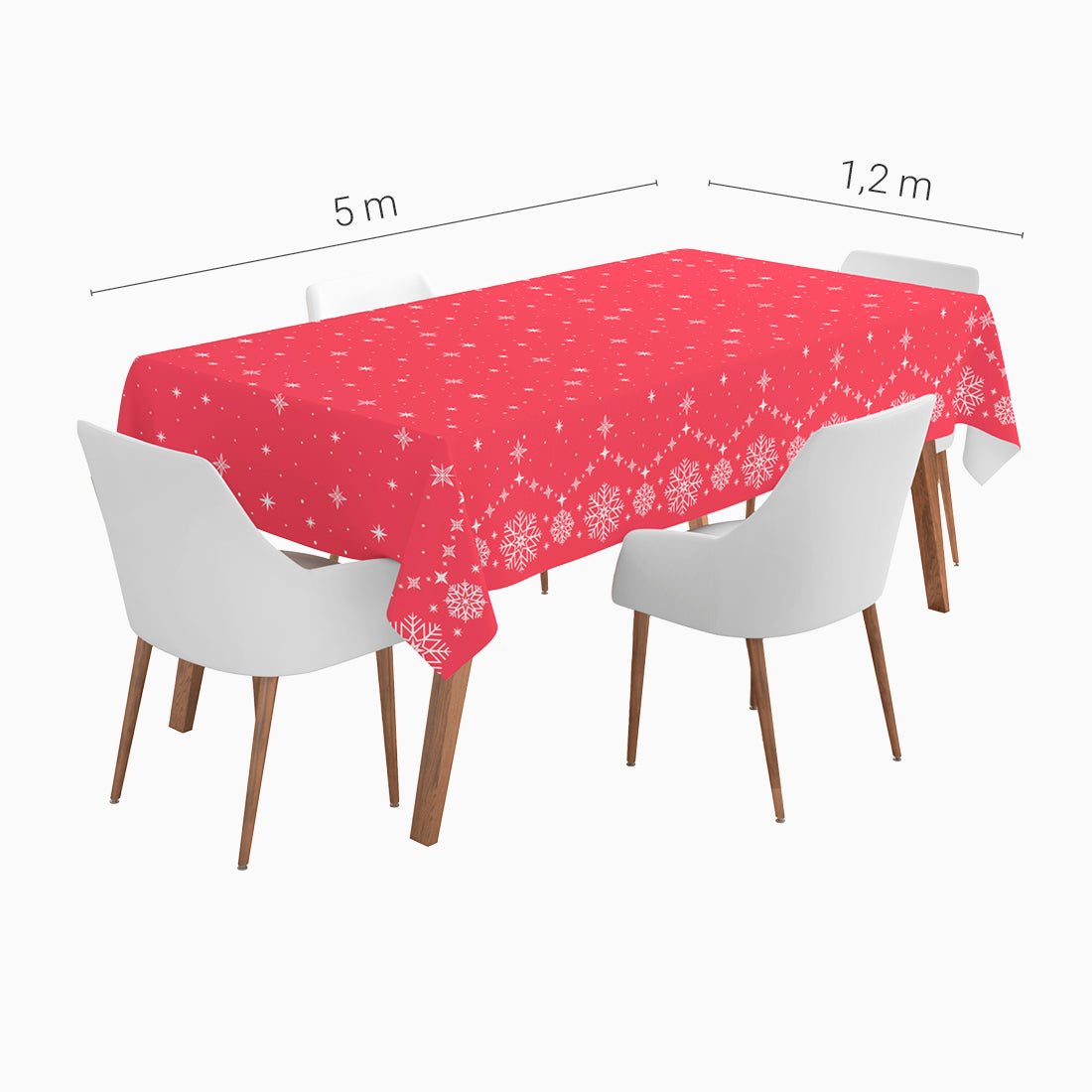 Rollo Mantel Papel Navidad 1.20 x 5 m Estrella Copo de Nieve Rojo (1 ud)