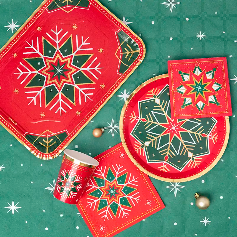Rollo Mantel Papel Navidad 1.20 x 5 m Estrella Winter Verde