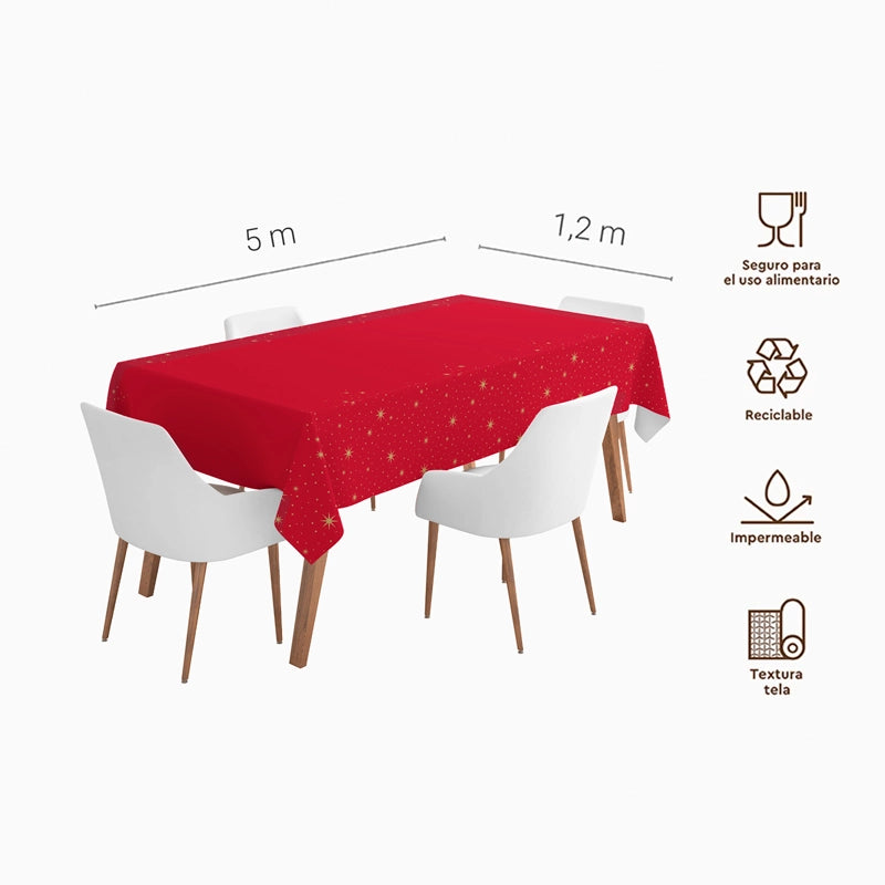 Rollo Mantel Papel Navidad 1.20 x 5 m Rojo Ornaments (1 ud)