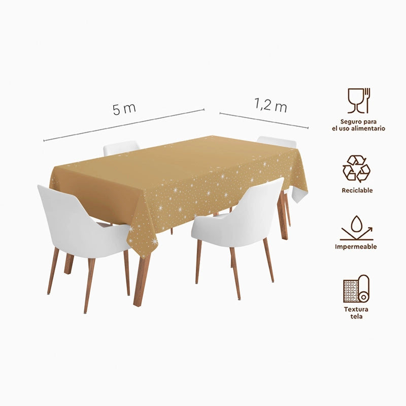 Rollo Mantel Papel Navidad 1.20 x 5 m Oro Ornaments (1 ud)