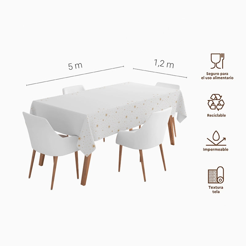 Rollo Mantel Papel Navidad 1.20 x 5 m Blanco Ornaments (1 ud)