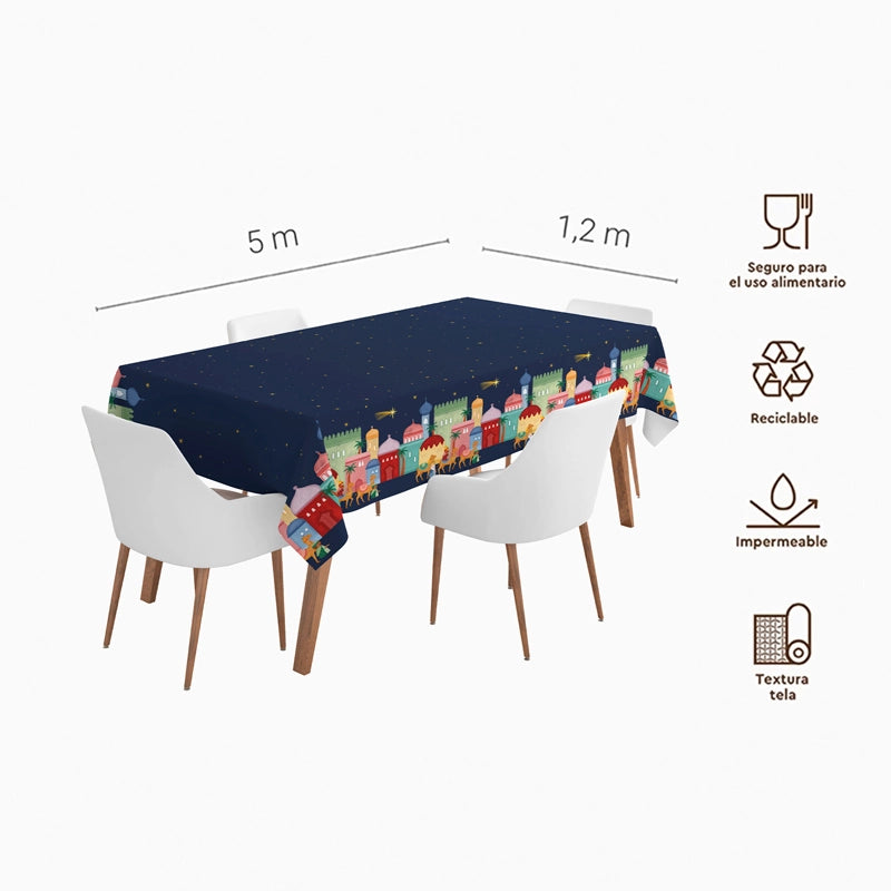Rollo Mantel Papel Navidad 1.20 x 5 m Petit Reyes Magos Azul (1 ud)