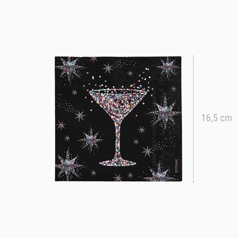 Servilleta Papel Doble Capa Navidad 33 x 33 cm Estrellas de Nochevieja (30 uds)