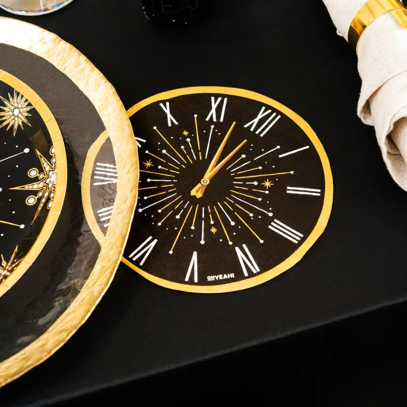 Servilleta Papel Doble Capa 33 x 33 cm Nochevieja con forma Reloj (20 uds)