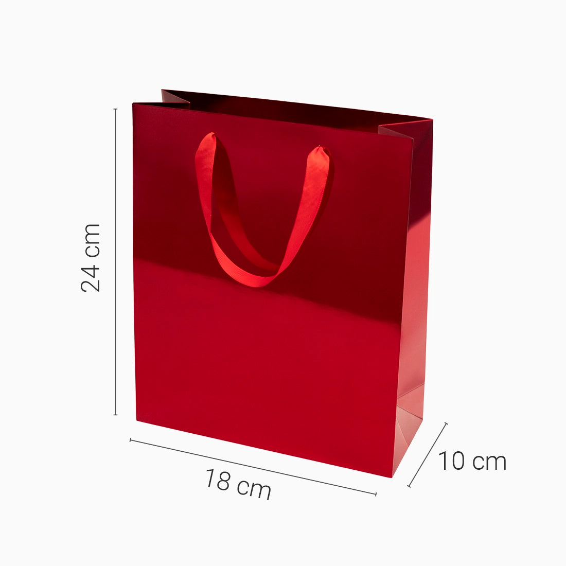 Bolsa Regalo Mediana Metalizada 24 x 18 x 10 cm Brillo Caja 48 Uds