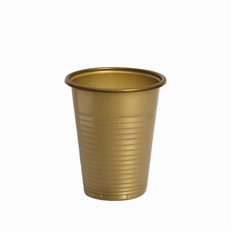 Vaso Plástico PP Irrompible 200 cc Oro (24 uds)