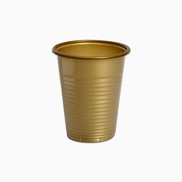Vaso Plástico PP Irrompible 200 cc Oro (24 uds)