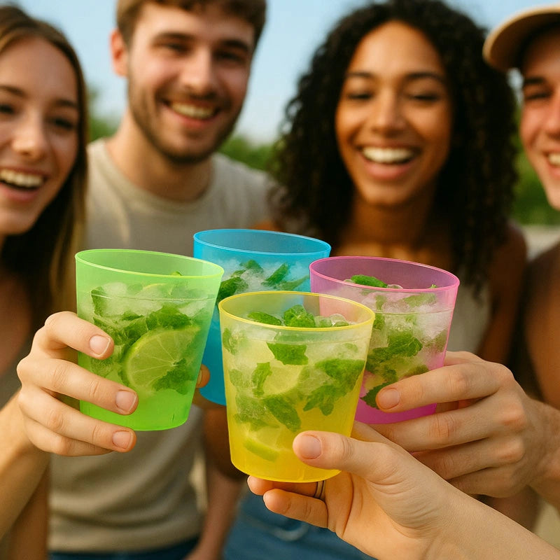 Vaso Mojito Plástico PS Reutilizable 330cc de Colores 10 uds