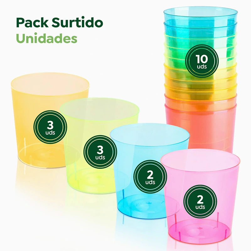 Vaso Mojito Plástico PS Reutilizable 330 cc de Colores (10 uds)