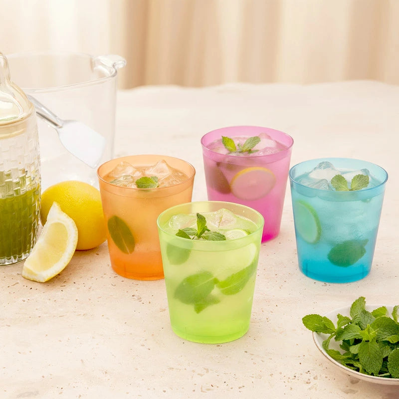 Vaso Mojito Plástico PS Reutilizable 330 cc Colores Surtidos (10 uds)