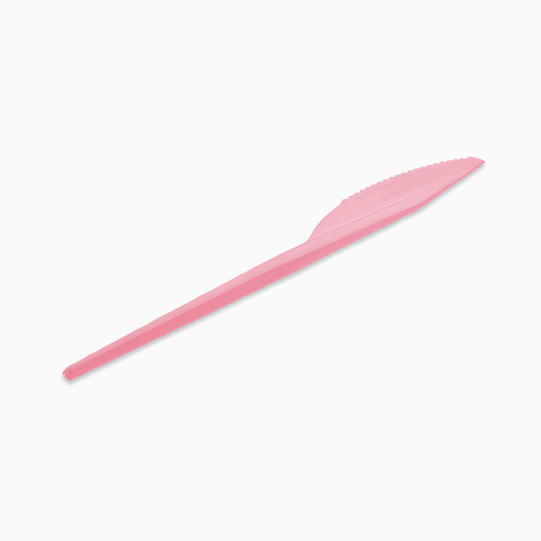 Cuchillo Plástico Reutilizable 16.5 cm Rosa Pastel (540 uds)
