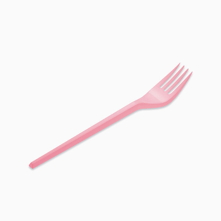 Tenedor Plástico PS Reutilizable 16.5 cm Rosa Pastel (540 uds)