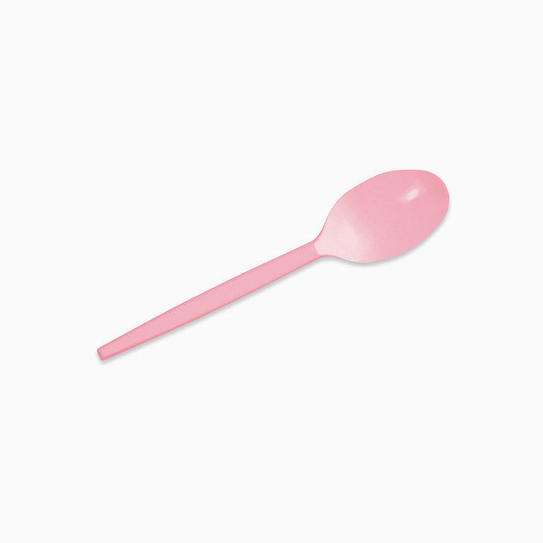 Cucharita Postre Plástico Reutilizable PS 12.5 cm Rosa Pastel (540 uds)