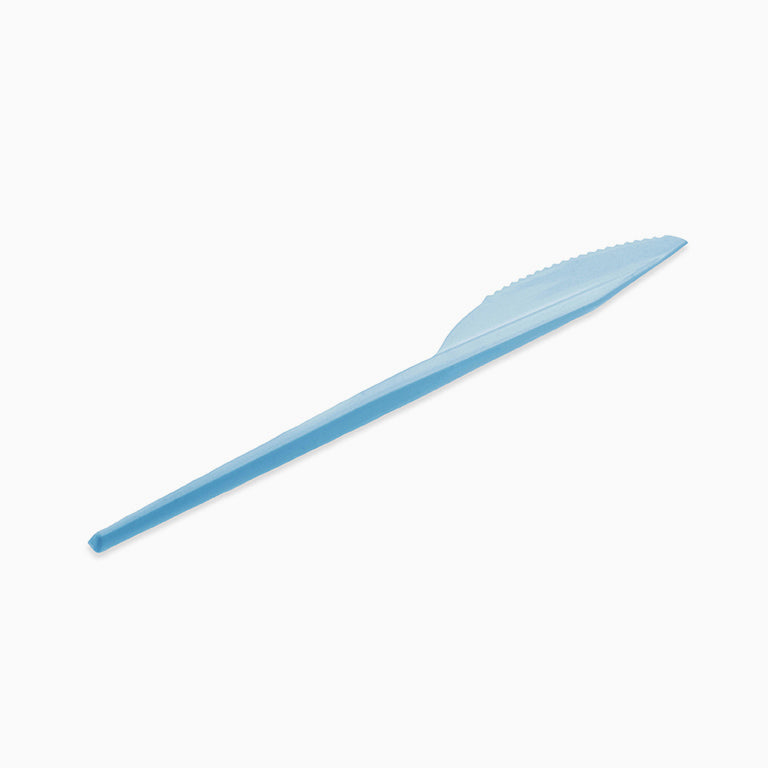 Cuchillo Plástico Reutilizable 16.5 cm Azul Pastel (540 uds)