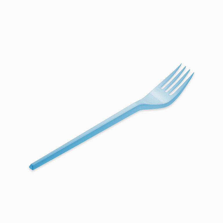 Tenedor Plástico PS Reutilizable 16.5 cm Azul Pastel (540 uds)