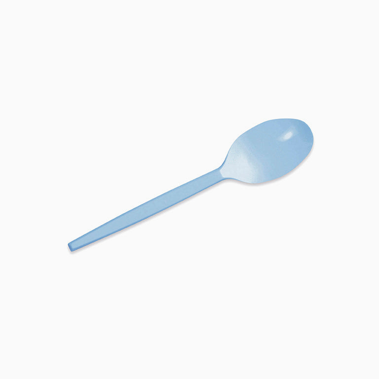 Cucharita Postre Plástico Reutilizable PS 12.5 cm Azul Pastel (540 uds)