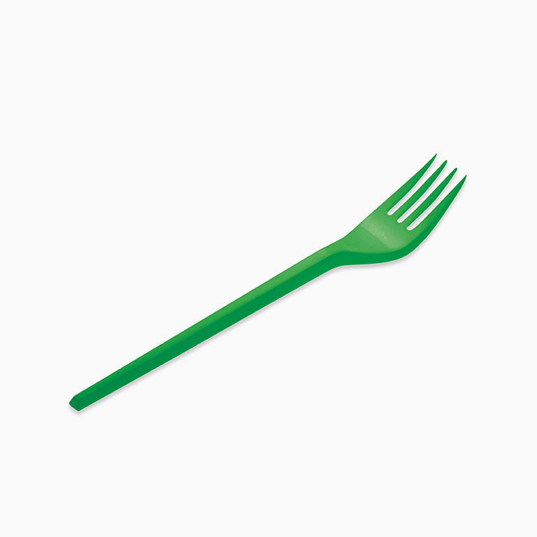 Tenedor Plástico PS Reutilizable 16.5 cm Verde (540 uds)