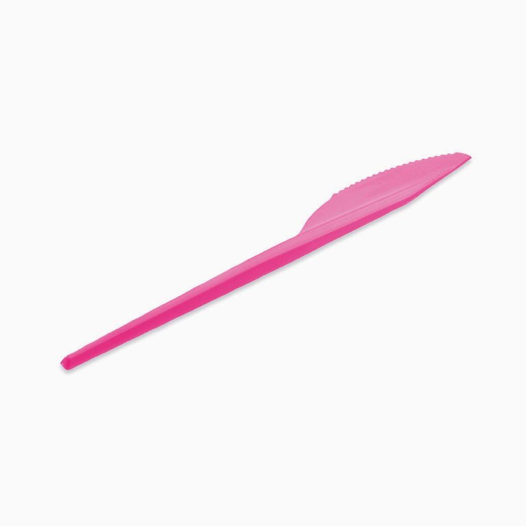 Cuchillo Plástico Reutilizable 16.5 cm Rosa (540 uds)