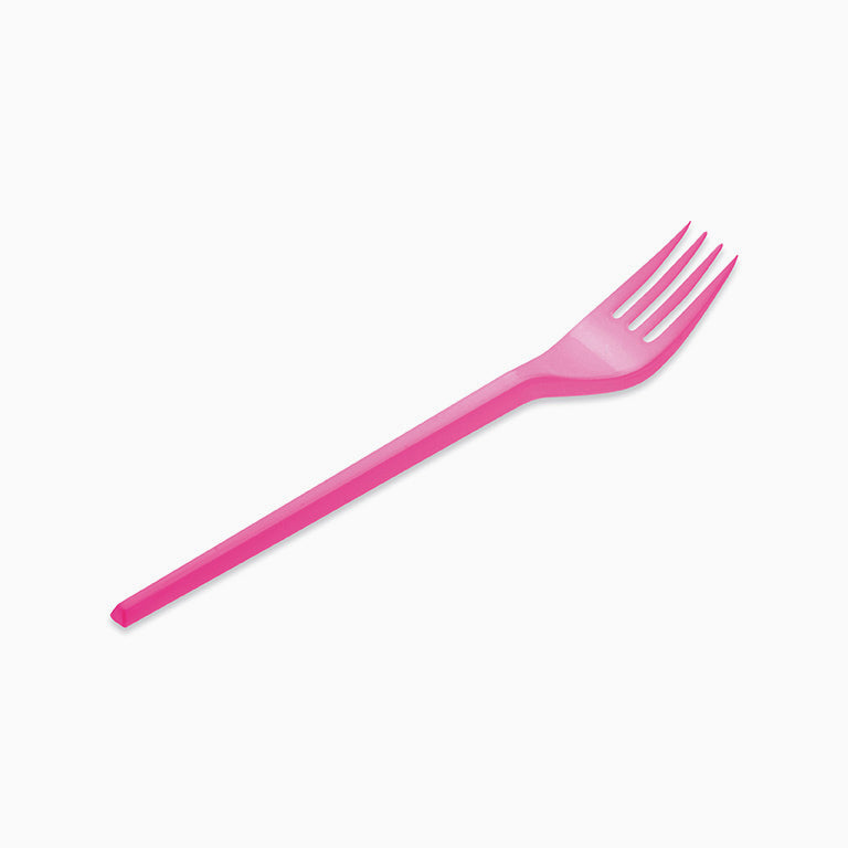 Tenedor Plástico PS Reutilizable 16.5 cm Rosa (540 uds)