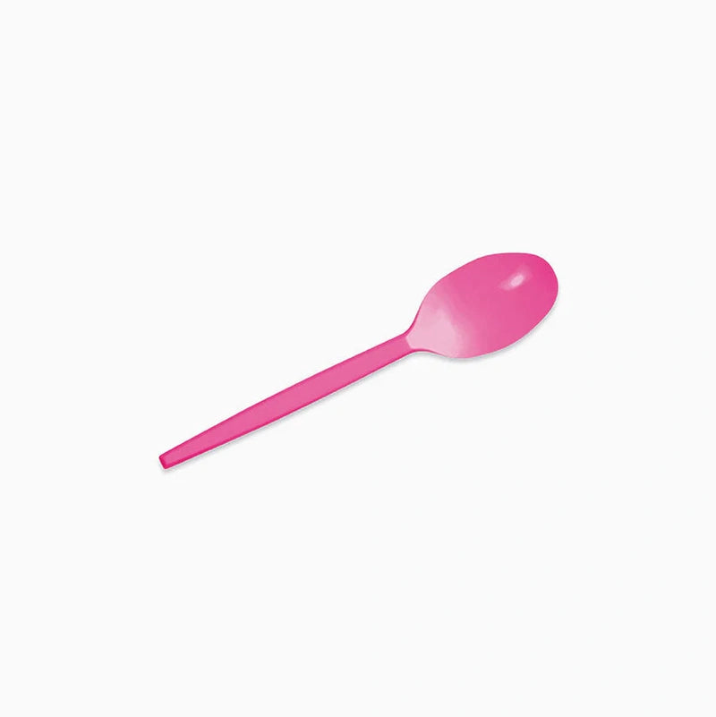 Cucharita Postre Plástico Reutilizable PS 12.5 cm Rosa (15 uds)