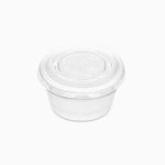 Salsera Plástico PS + PET 100 cc Blanco con Tapa Transparente (480 uds)