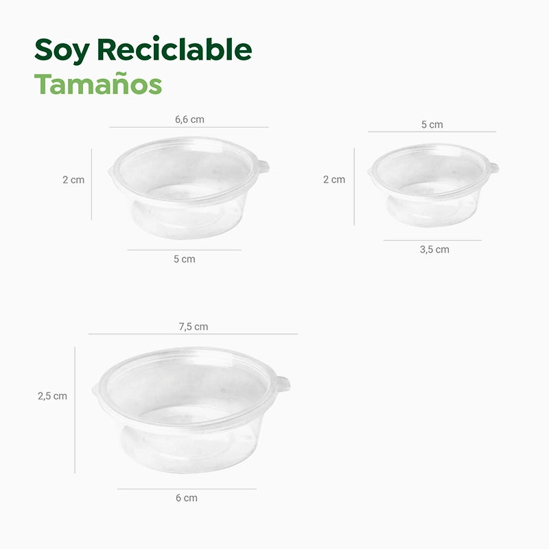 Salsera Plástico PP Reutilizable Tapa Bisagra 60 cc Transparente (10 uds)