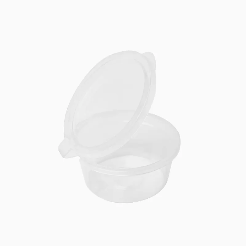 Salsera Plástico PP 30cc Transparente con Tapa Bisagra Transparente 576 uds