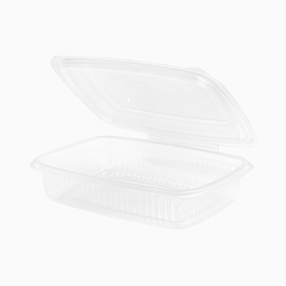 Envase Rectangular Plástico PP Reutilizable Tapa Bisagra 600 cc Transparente (2 uds)