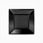 Plato Llano Cuadrado Plástico PS Reutilizable Premium  23 x 23 cm Negro (240 uds)