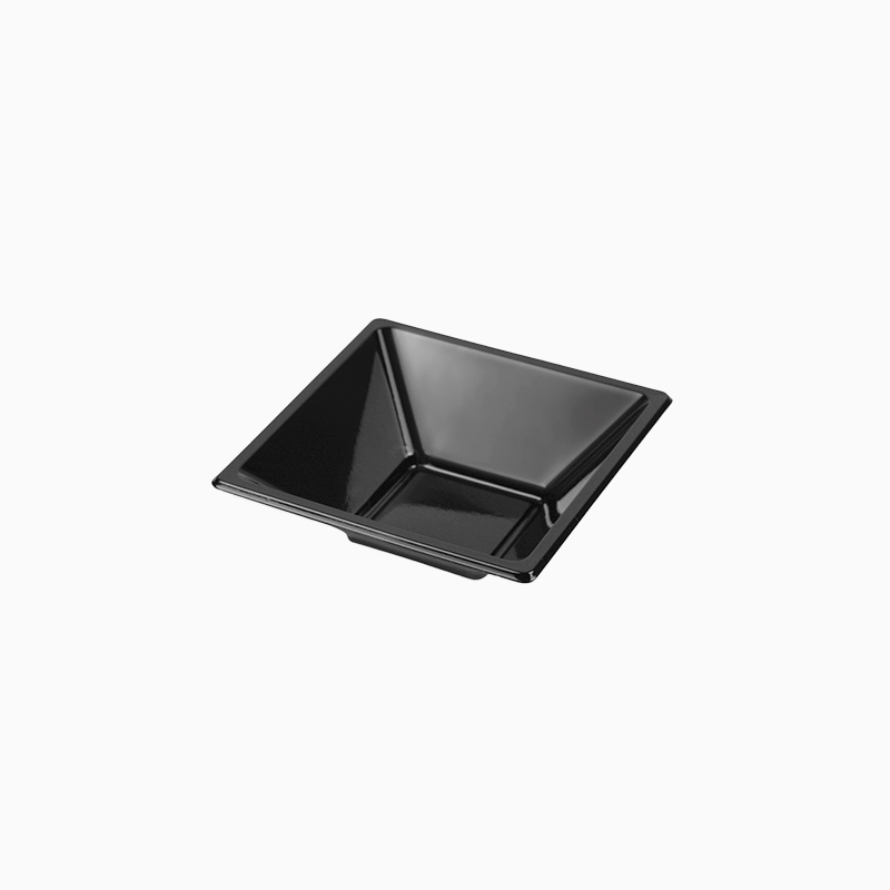 Bol Cuadrado Plástico PS Reutilizable 12 x 12 x 5.2 cm Negro (12 uds)