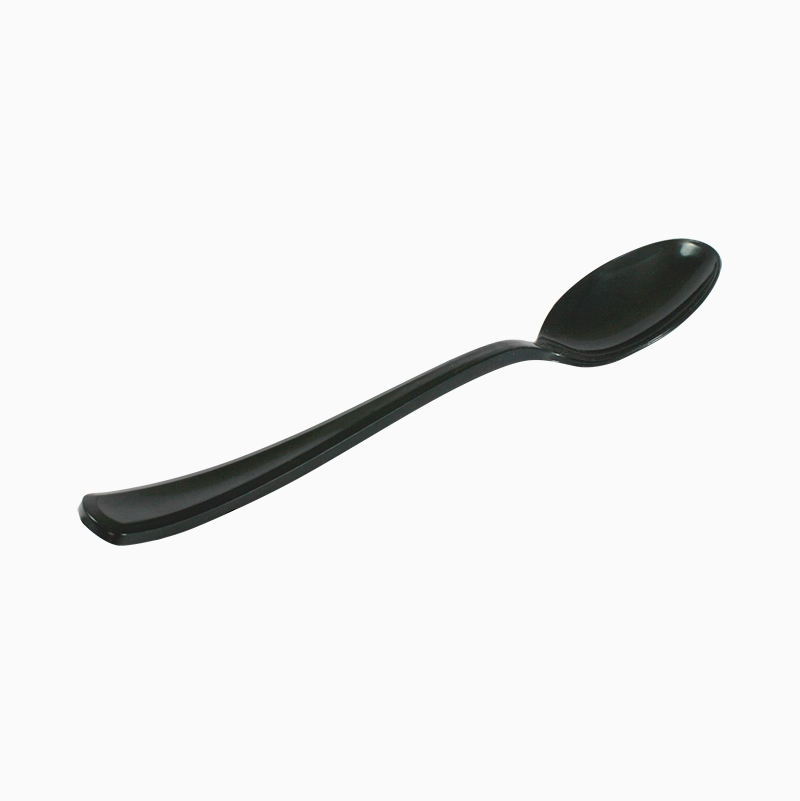 Cuchara Plástico PS Reutilizable Premium 17.5 cm Negro (12 uds)