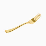 Tenedor Plástico Reutilizable 17,5 cm Metalizado Oro