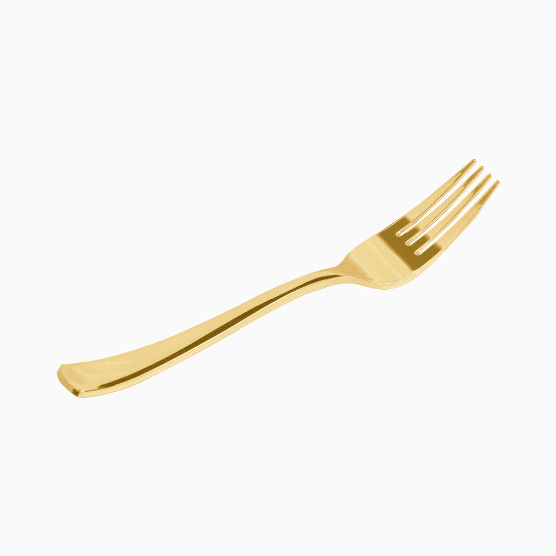 Tenedor Plástico Reutilizable 17,5 cm Metalizado Oro