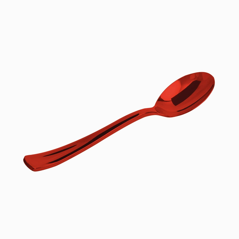 Cuchara Plástico PS Reutilizable Premium Metalizado 17.20 cm Rojo (288 uds)