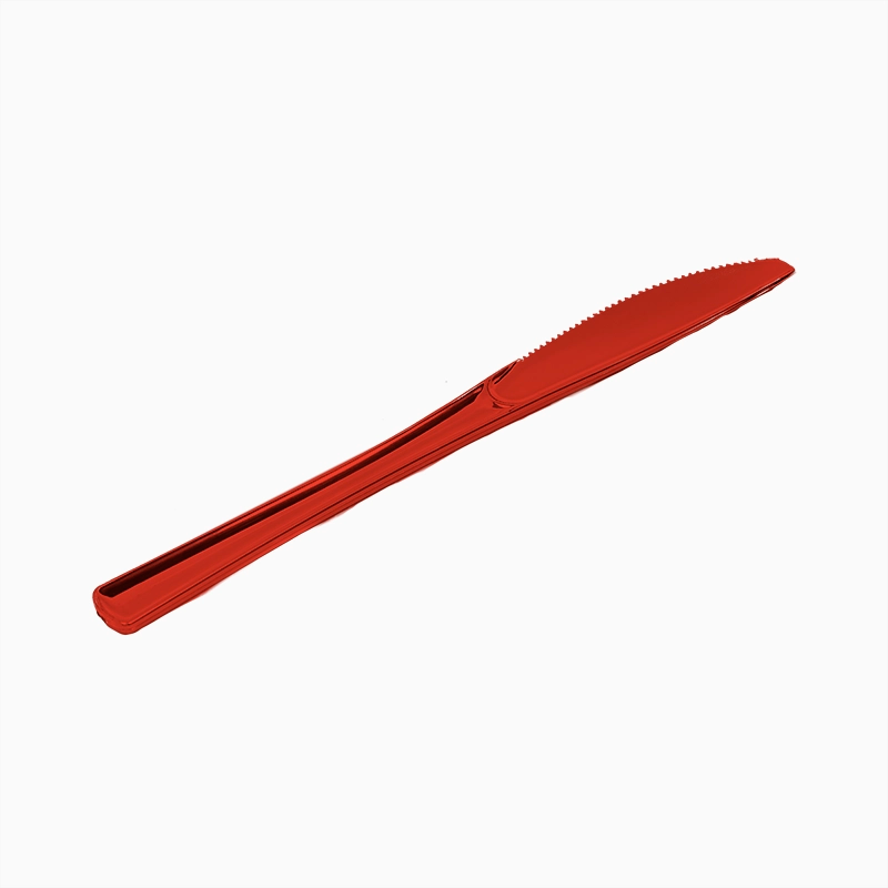 Cuchillo Plástico PS Reutilizable Premium Metalizado 20 cm Rojo (288 uds)