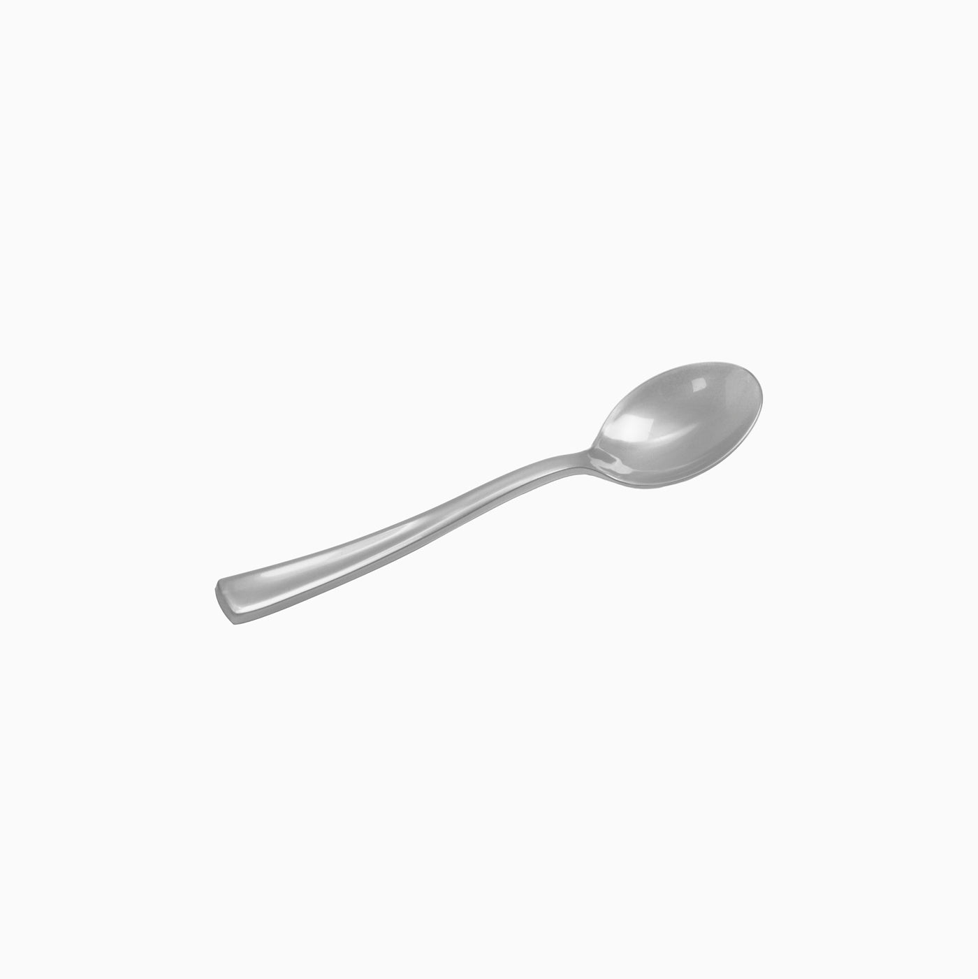 Cucharita Plástico Reutilizable Premium 12.5 cm Plata