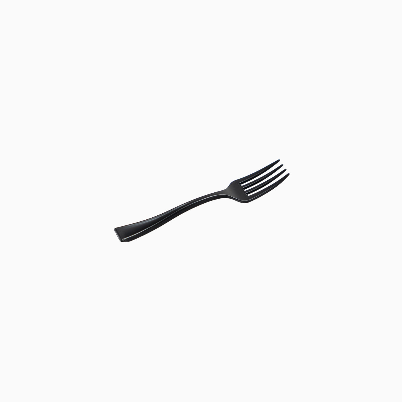 Tenedor Plástico Reutilizable Mini Premium 10,7 cm Negro