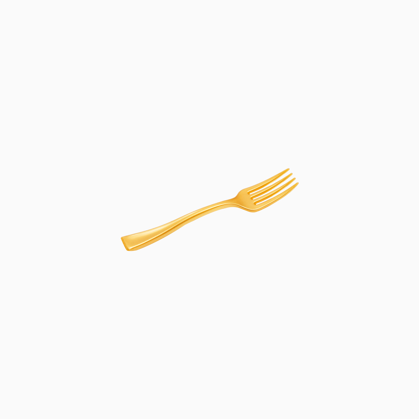 Tenedor Plástico Reutilizable Mini Premium 10,7 cm Oro