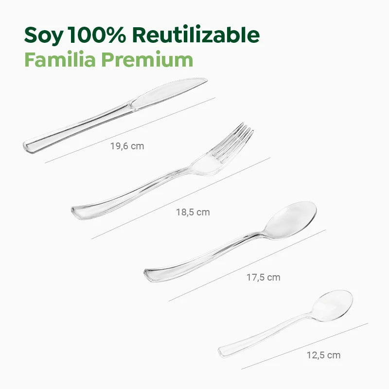 Cucharita Postre Premium Plástico Reutilizable PS 12.5 cm Transparente (576 uds)